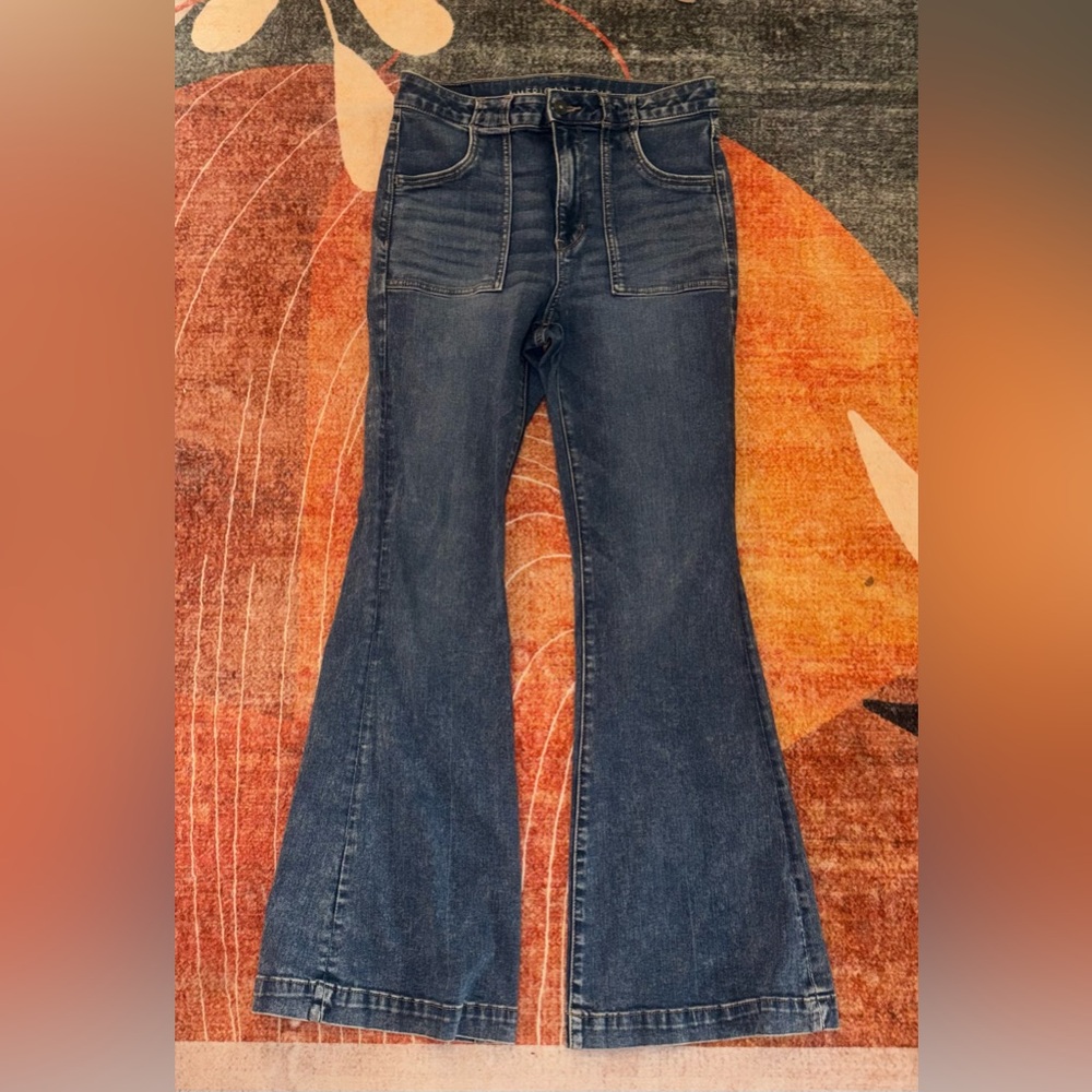 AE Ne(x)t Level Stretch, Super High Rise, Flare Bell Bottom Cut Jeans